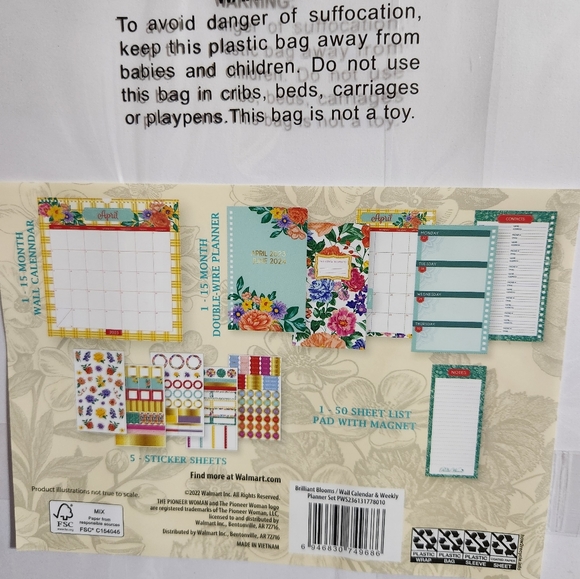 Pioneer Woman Calendar & Weekly Planner Set Brilliant Blooms 4/2023 To 6/2024 - Picture 8 of 9